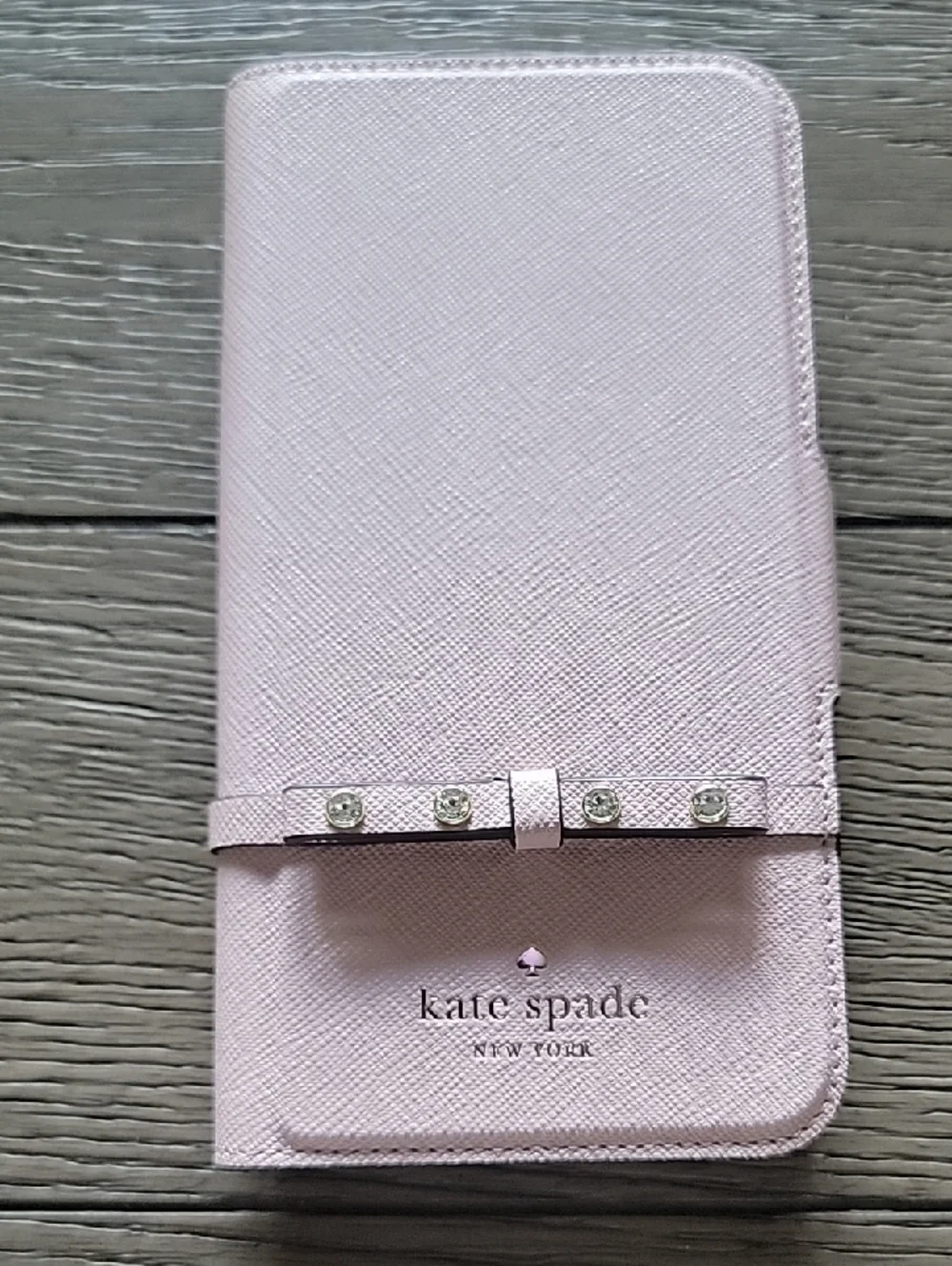 kate spade Jeweled Bow Wrap Folio iPhone Case In Pink Blush~Like New